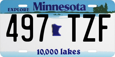 MN license plate 497TZF