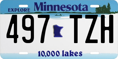 MN license plate 497TZH