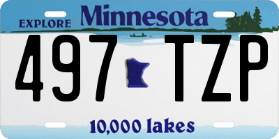 MN license plate 497TZP