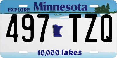 MN license plate 497TZQ