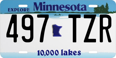 MN license plate 497TZR