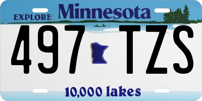 MN license plate 497TZS