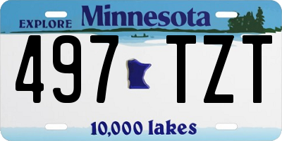 MN license plate 497TZT