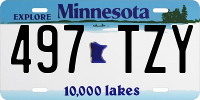 MN license plate 497TZY
