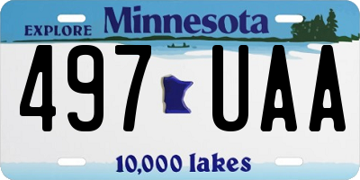 MN license plate 497UAA