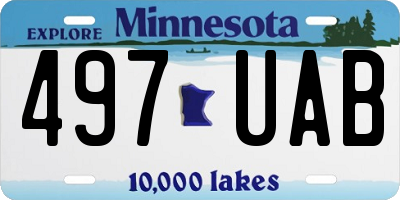 MN license plate 497UAB