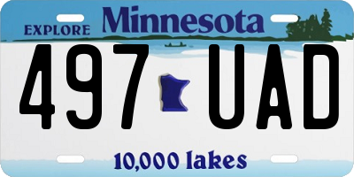 MN license plate 497UAD