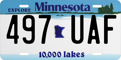MN license plate 497UAF