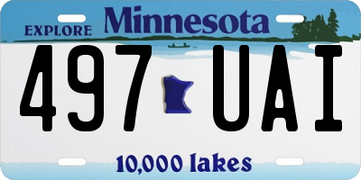 MN license plate 497UAI