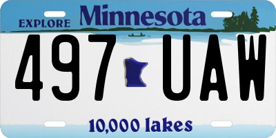 MN license plate 497UAW