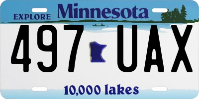 MN license plate 497UAX