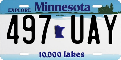 MN license plate 497UAY