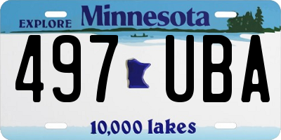 MN license plate 497UBA