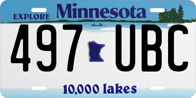 MN license plate 497UBC