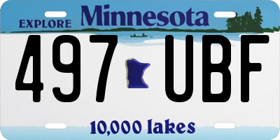 MN license plate 497UBF