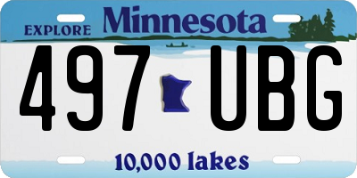 MN license plate 497UBG