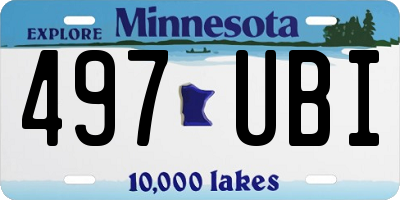 MN license plate 497UBI