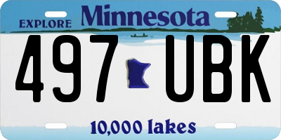 MN license plate 497UBK