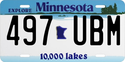 MN license plate 497UBM