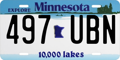 MN license plate 497UBN