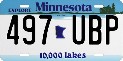 MN license plate 497UBP
