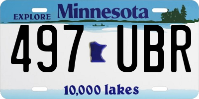 MN license plate 497UBR