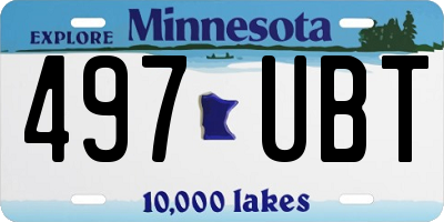 MN license plate 497UBT