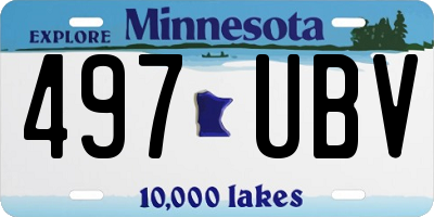 MN license plate 497UBV