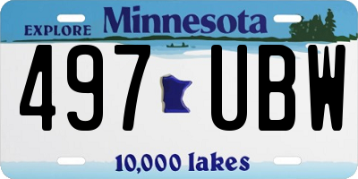 MN license plate 497UBW