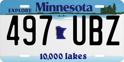 MN license plate 497UBZ