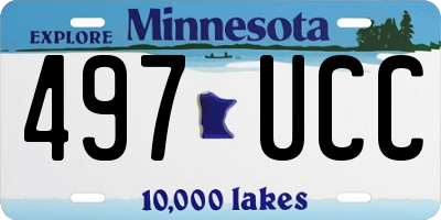 MN license plate 497UCC