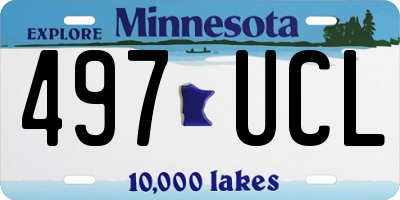 MN license plate 497UCL
