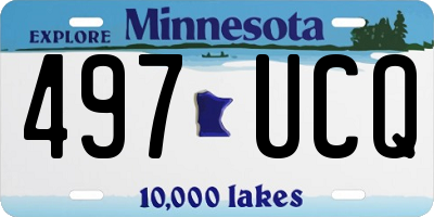 MN license plate 497UCQ