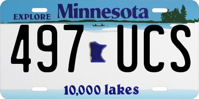 MN license plate 497UCS