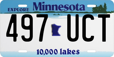 MN license plate 497UCT