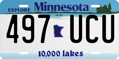 MN license plate 497UCU