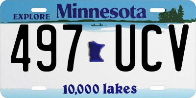 MN license plate 497UCV