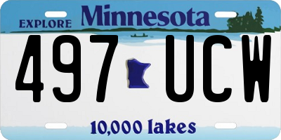 MN license plate 497UCW