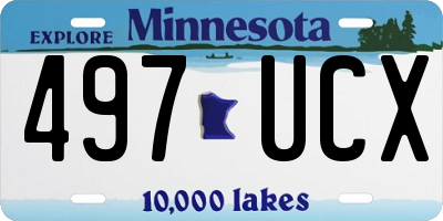 MN license plate 497UCX