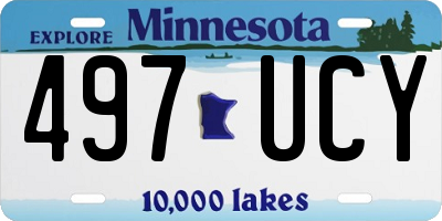 MN license plate 497UCY