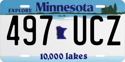 MN license plate 497UCZ