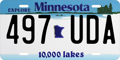 MN license plate 497UDA
