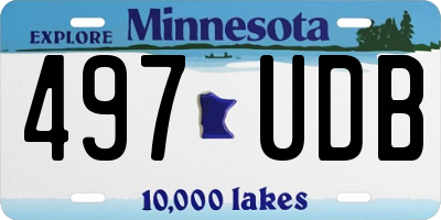 MN license plate 497UDB