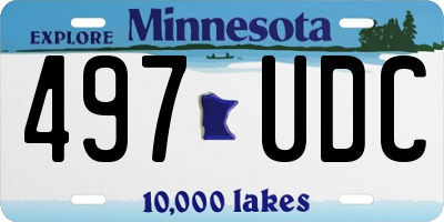MN license plate 497UDC