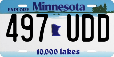 MN license plate 497UDD