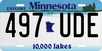 MN license plate 497UDE