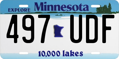 MN license plate 497UDF