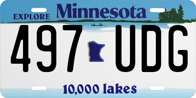 MN license plate 497UDG