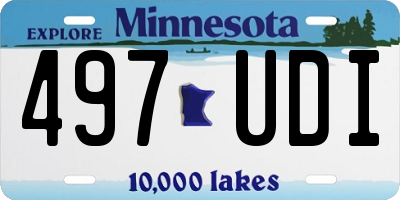 MN license plate 497UDI