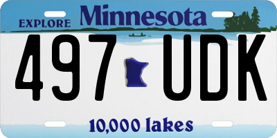 MN license plate 497UDK